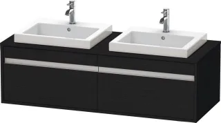 Duravit Ketho Konsolenwaschtischunterbau wandhängend Eiche Schwarz Matt 1400x550x426 mm - KT6797B161 KT6797B1616