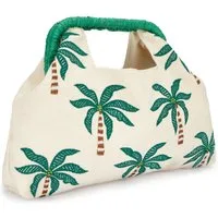LSCN by LASCANA Handtasche Clutch, Abendtasche, Sommertasche, Damentasche, NEU mit sommerlicher Palmen-Stickerei