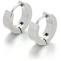 BUNGSA Creolen-Set Creolen klassisch gravierbar Silber aus Edelstahl Unisex (1 Paar (2 Stück), 2-tlg), Ohrschmuck Ohrringe
