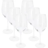 Koopman Weinglas Transparent 465 ml 6 er Set, 6-tlg., Glas, 6tlg, Rotweinglas, Glas, Weißweinglas, 22cm