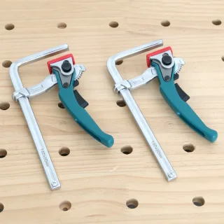 2PCS Aluminum Alloy Quick Ratcheting Table Clamp Rail Clamp for MFT Table and Guide Rail System 60mm Throat Depth 120-30