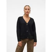 Vero Moda Strickjacke VMBOOM LS V-NECK BUTTON CARDIGAN GA NOOS Materialmix, loose fit