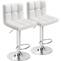 SURFOU Barhocker 2er Set Höhenverstellbar PU-Leder mit Lehne Barstuhl Bar Hocker Stool, BarChair Barsessel Küchenstühle mit Rückenlehne Fußstütze Metallrahmen