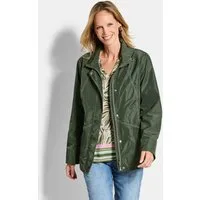 GOLDNER Outdoorjacke Outdoor-Jacke mit Kontrastnähten Regenjacke mit Stehkragen, Reißverschluss, Knopfleiste und Langarm