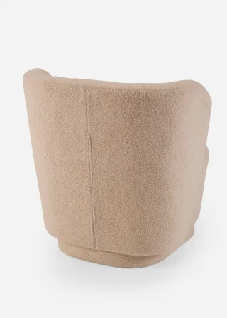 bonprix Sessel, beige, Gr.75x74 cm, Bouclé Sessel in softem Creme