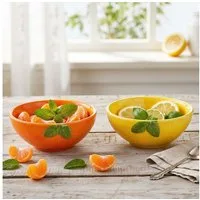 Levandeo® Dipschale 2er Set Dip Schalen Ø11cm 150ml Zitrone Orange Keramik Schüssel Snack, (Set)
