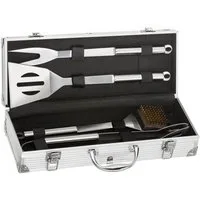 Goods+Gadgets Grillbesteck-Set GOODS+GADGETS Profi Edelstahl BBQ Satz- 5-teiliges Grillset, (5 tlg), BBQ Besteck Grillkoffer Zubehör