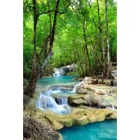 Poster Wasserfälle - Poster - Blue Water Kanchanaburi Nationalpark Thailand