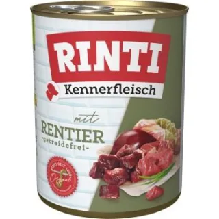 RINTI Kennerfleisch Nassfutter Hund, Adult, Dose, Rentier 12x800 g