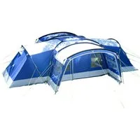 Skandika Kuppelzelt Nimbus 12 Gruppenzelt, Campingzelt mit 3 Schlafkabinen, Personen: 12, wasserdicht, 5000mm Wassersäule, 2,15m Stehhöhe, versetzbare Frontwand
