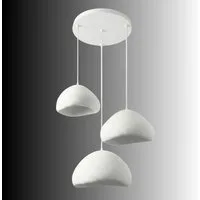 Opviq Kronleuchter Design Leuchte, Verstellbare Höhe 80-115, Abhängig vom Leuchtmittel, Design Pendelleuchte Weiß – Fiberglas-– 1-, 2- oder 3-flammig wählbar