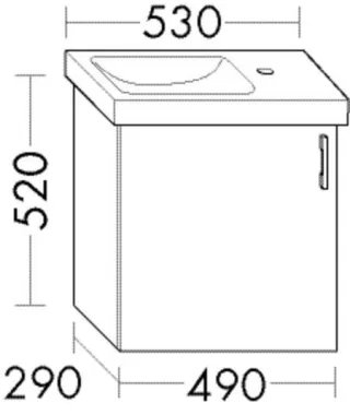 Burgbad Waschtischunterschrank zu Keramik Sys30 PG4 Sana 520x490x290 Trend- oder RAL-Farbe HGL, WXN WXNR049LF5348