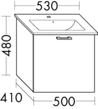Burgbad Waschtischunterschrank Sys30 PG1 Aqua 480x500x410 Basaltgrau Matt, WXPX050F1720 WXPX050F1720