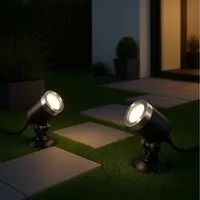 MeLiTec LED Gartenstrahler GL24, LED fest integriert, Steuerung per App oder Fernbedienung, RGB, LED-Gartenlampe im 2er-Set