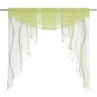 Joyswahl Scheibengardine (1 St), Stangendurchzug, transparent, Tunnelzug Voile Kurzstore,für Kleinfenster, Wellen Druck