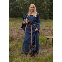Battle Merchant Kostüm Mittelalter-Unterkleid Burglinde mit Trompetenärmeln, blau, Gr. XXL