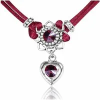 LUISIA® Kette mit Anhänger Chiara mit Herzblüte, Strassherz und Premium Kristallen (inkl. Schmuckbox)