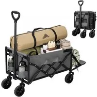 Woltu Bollerwagen (1-tlg), 110L + 150kg Tragkraft mit 2 Getränkehaltern