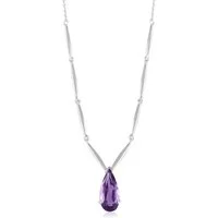 Cavill Silberkette Sibirischer Amethyst Platin-Silber-Halskette (1-tlg)
