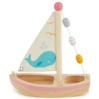 BIECO Badespielzeug Bieco Segelboot Spielzeug Kinder Holz Wasserspielzeug 20x18cm