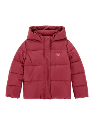 Guess Kids - HOODED LS PADDED PUFFER W/ZIP BALLROOM RED - Gr. - 10