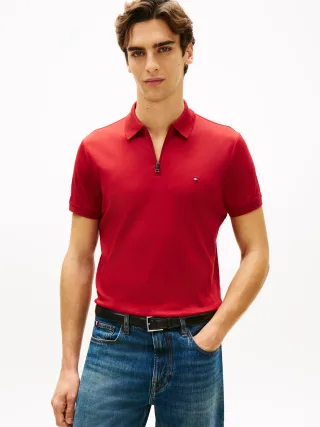 INTERLOCK ZIP REG POLO Regatta Red - Gr. - S