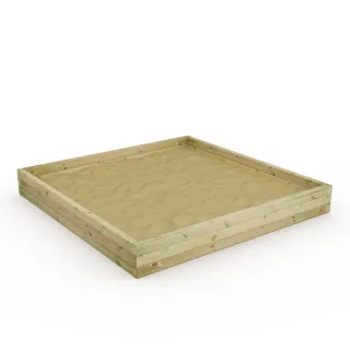 Sandkasten BLOX Holz 155x155 cm - Wetterfestes Kinderspielhaus für den Garten - Spielsandkiste mit Kesseldruckimprägniertem Massivholz - Wickey