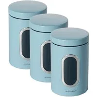ECHTWERK Vorratsdose Aufbewahrungsdosen-Set mit Sichtfenster, je 1,4 Liter, Metall, (Set, 3-tlg), für Mehl, Müsli, Kaffee oder Zucker, mit Klick-Deckel