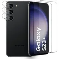 CoolGadget Schutzfolie Panzerfolie für Samsung Galaxy S23 Plus, (Spar-Set 4in1, 2x Displayschutz, 2x Kameraschutz), Panzerglas Schutzfolie für Samsung Galaxy S23 Plus Folie