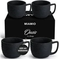 MiaMio Tasse 4er Kaffeetassen Set aus Keramik Kaffeebecher - Oasis Collection, 4-tlg.