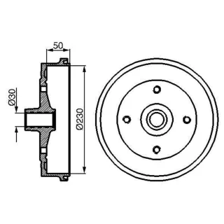 Bosch Bremstrommel VW Kaefer 0986477030