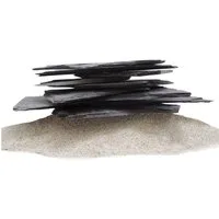 Aquaone Aquarium Aquarium Natursteine Schieferplatten Deko schwarz-grau 10 kg Nr.50