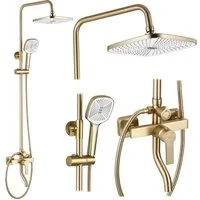 wohnwerk.idee Duschsystem Design Duscharmatur mit Regenbrause und Handbrause