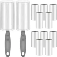 FELIXLEO Fusselroller 12 Rollen Fusselrolle 720 Blatt Tierhaarentferner 2 Abroller Set