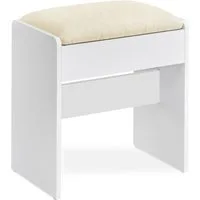 VASAGLE Schminktisch Makeup-Hocker, 45 cm x 45 cm x 28.6 cm, Schminktischhocker, Sitzhocker gepolstert, mit rutschfesten Fußpads