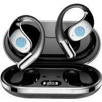 Fyrove KI-Übersetzer Bluetooth Kopfhörer mit Ohrbügel Open-Ear-Kopfhörer (Bluetooth 5.4 Sportkopfhörer, ENC Mikrofon, 3-in-1 für Übersetzen, Telefonieren & Musik, Ladeetui)