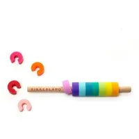 Kikkerland Küchenorganizer-Set Farben Glasmarkierer mit Holzstab im 12er Set