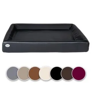 SABRO Hundebett KUDDE Kunstleder schwarz 80 cm, 1 m