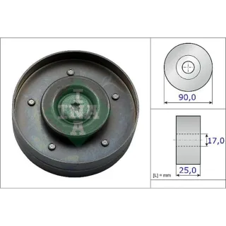 INA Umlenkrolle f?r Keilrippenriemen Audi Seat VW 532069410