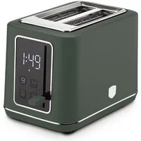 BerlingerHaus Toaster Mattgrün, 2 kurze Schlitze, für 2 Scheiben, 870 W, LED-Display, 7 Bräunungsstufen, Auftau- & Aufwärmfunktion