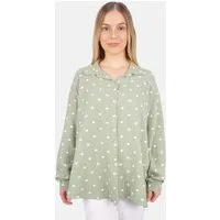 Seasons of April Hemdbluse LIYA MUSSELIN HERZ OVERSIZED Damen Musselin Bluse mit Herz Print, 100% Baumwolle, S/M & L/XL