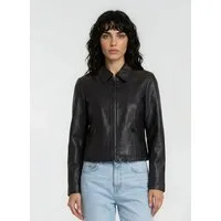 trueprodigy Lederjacke Pina feminine Passform mit klassischen Hemdkragen