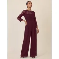 Apart Jumpsuit aus Spitze und Chiffon mit weitem Bein
