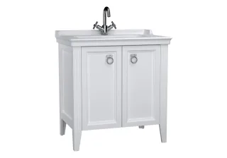 VitrA Valarte Set 80 cm Möbelwaschtisch + Waschtischunterschrank 2 Türen Weiß Matt,62153 62153