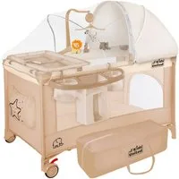 all Kids United Baby-Reisebett Faltbares Baby Reisebett- Babybett mit Matratze, Tragetasche&Stauraum, mit Wickelauflage
