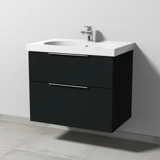 Sanipa 3way Waschtischunterbau zu Geberit Acanto Waschtisch mit 2 Auszügen, Vulkan-Matt UP4171V