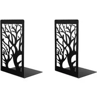 FOUORTUNATE-BEE Buchstütze Buchstützen Metall Schwarz, Bücherhalter für Regal mit Rutschfester (Bücherregale Bücherstopper für Schule,Büro,Zuhause, Bibliothek, 2 St)