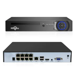Hiseeu H5NVR-P-8 8CH POE NVR iP Security Surveillance Camera H.265+ CCTV System 8MP 4K Audio Video Recorder Face Detect