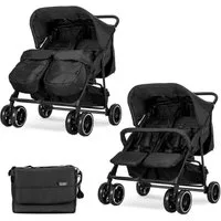 Lorelli Zwillingswagen Zwillingskinderwagen TWIN, Wickeltasche Einhand-Klappsystem Fußabdeckung