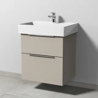 Sanipa 3way Waschtischunterbau zu Duravit Dura Square Waschtisch mit 2 Auszügen, Kaschmir-Matt UP4261U